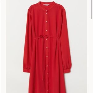 H&M mama maternity red knee length dress size S